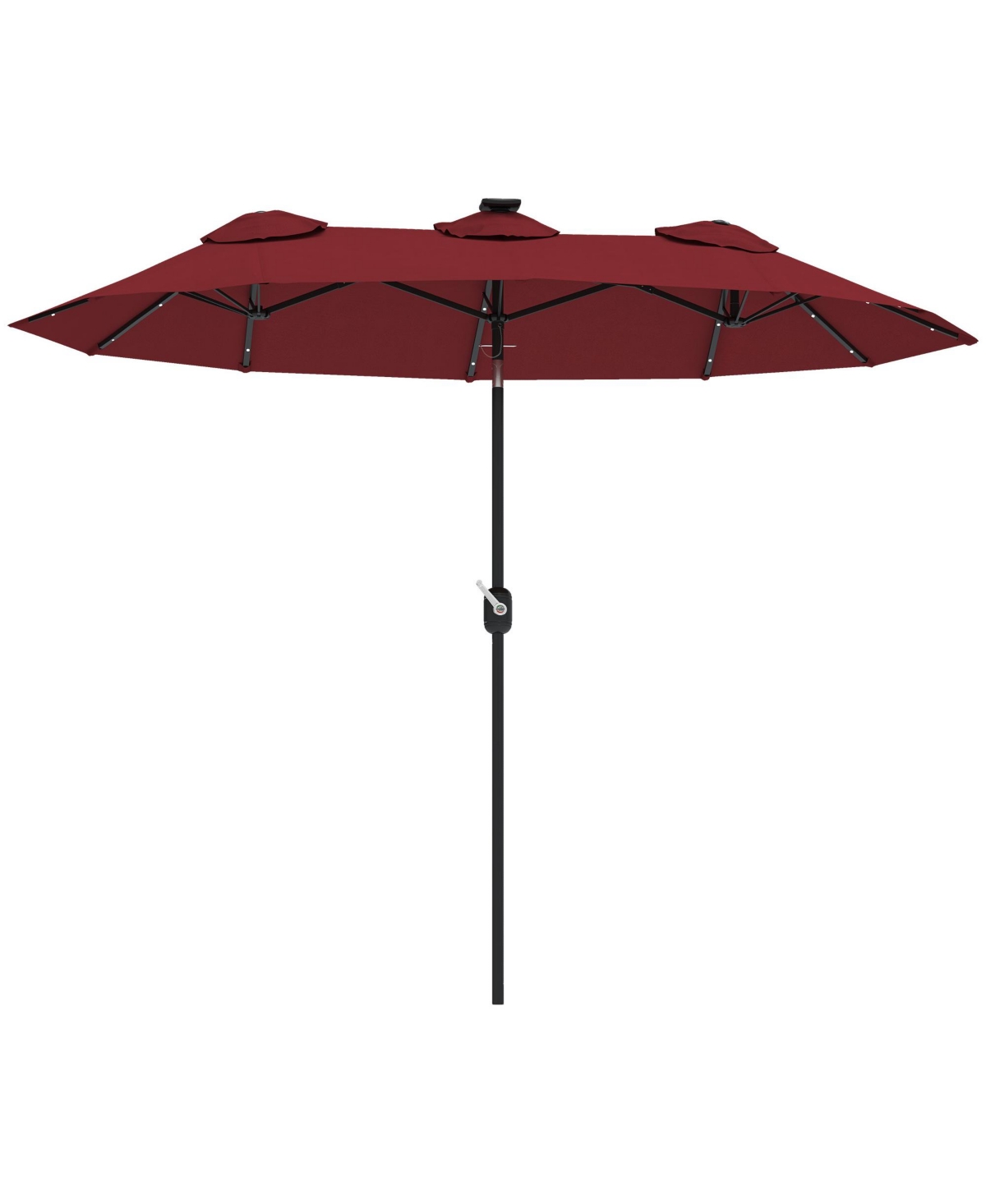 9.7' Double-sided Patio Umbrella with Tilt, Wine - Wine red
