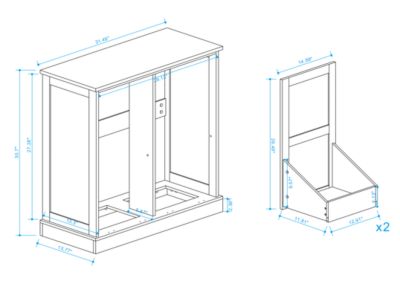 Tilt-Out Laundry Hamper Cabinet with Two Sorting Compartments and Top Shelf Organizer