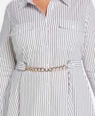 Plus Size Handkerchief Dress with Chain Belt