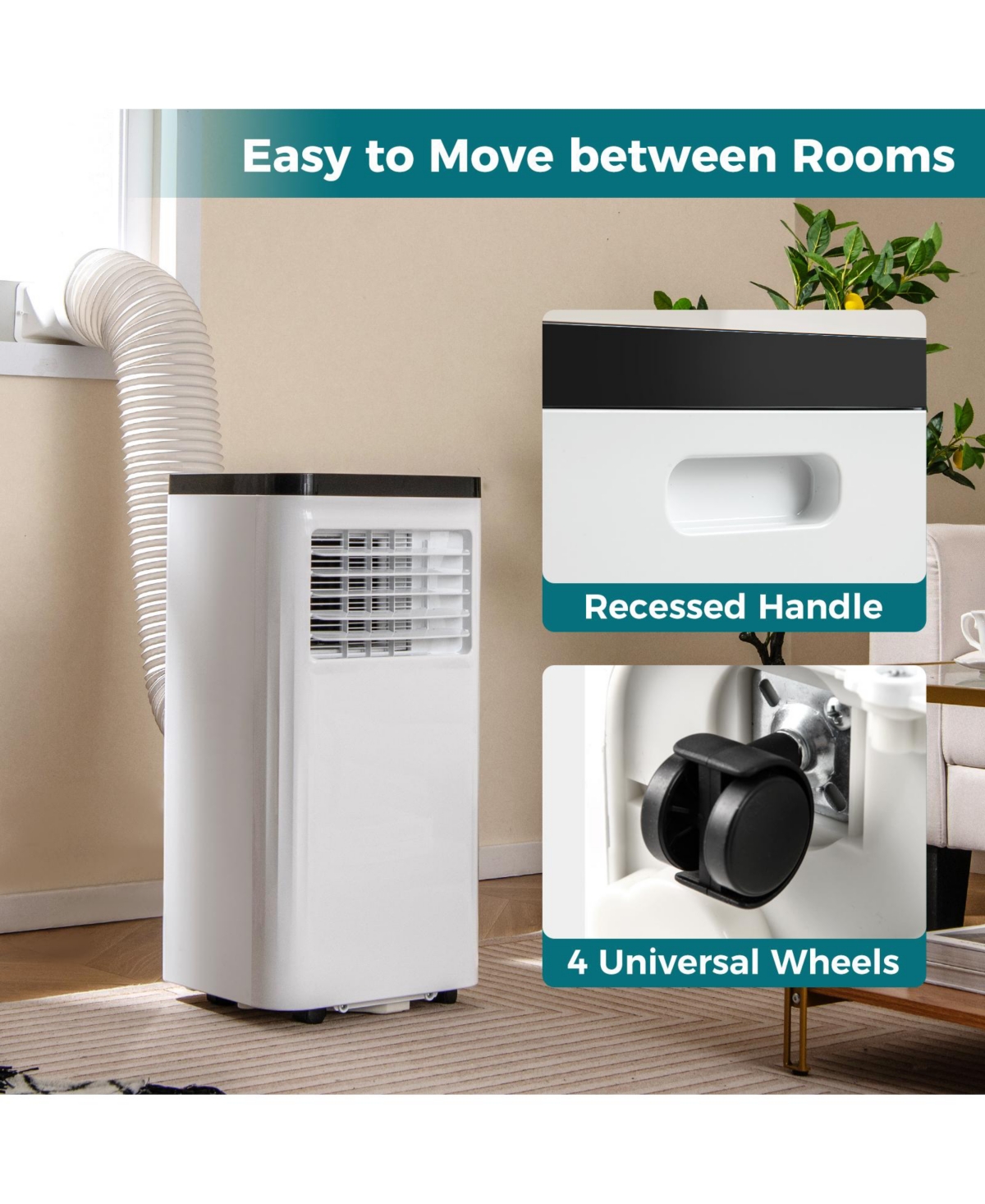 Gymax 8000 Btu Portable Air Conditioner w/ Control Panel & Remote Control