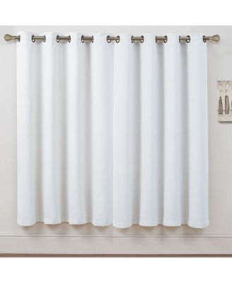 Set of 2 Thermal Room Darkening Grommet Top Curtains For Small Windows