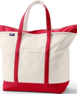 Extra Large 5 Pocket Zip Top Canvas Tote Bag