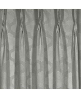 2 Pack Windsor Pinch Pleat/Rod Pocket/Back Tab Quatrefoil Window Curtain Panels - 84 in. Long - Navy