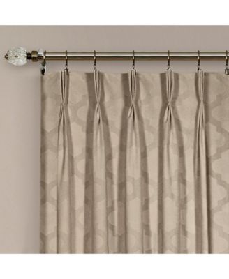 2 Pack Windsor Pinch Pleat/Rod Pocket/Back Tab Quatrefoil Window Curtain Panels - 63 in. Long - Navy