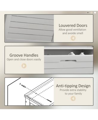 Modern Shoe Cabinet with 3 Flip Drawers for 6 Pairs,