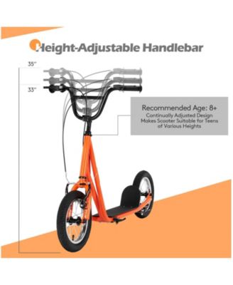 12-Inch Tire Kick Scooter for Kids and Teens with Handbrakes