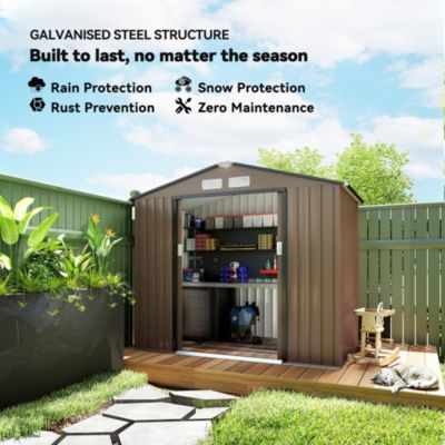 7&#39; x 4&#39; Storage Shed Garden Tool House w/ Vents Doors