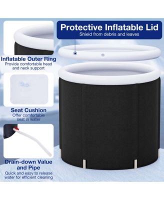 Ice Bath Tub for Adult Outdoor Ice Plunge Tub with Lid 66 Gal Capacity