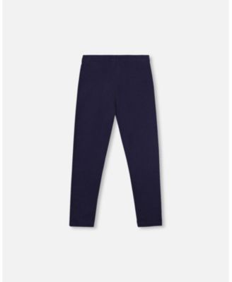 Baby Girls Ribbed Leggings Navy Blue