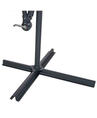 Outdoor Steel Offset Cantilever Pool Patio Umbrella with Square Base Set - 10'