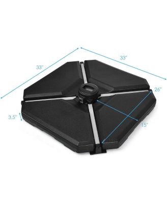4PCS Patio Cantilever Offset Umbrella Base Sand/Water Filled