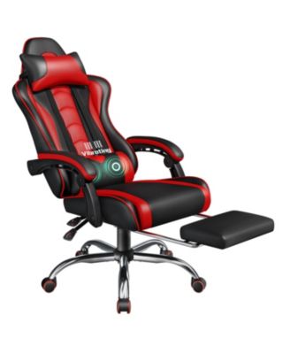 Ergonomic Gaming Chair with High Back and Slide-Out Footrest Full Black