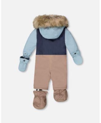 Baby Boys One-Piece Play Snowsuit Designed for Car Seat Taupe - Baby|Toddler