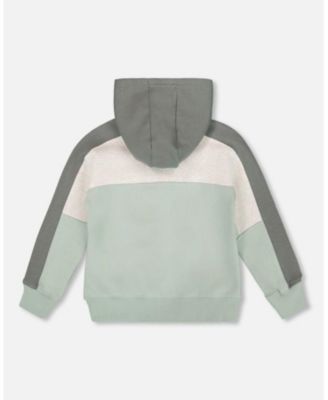 Boy Full Zip Fleece Color Block Sweatshirt Green Gray - Toddler|Child