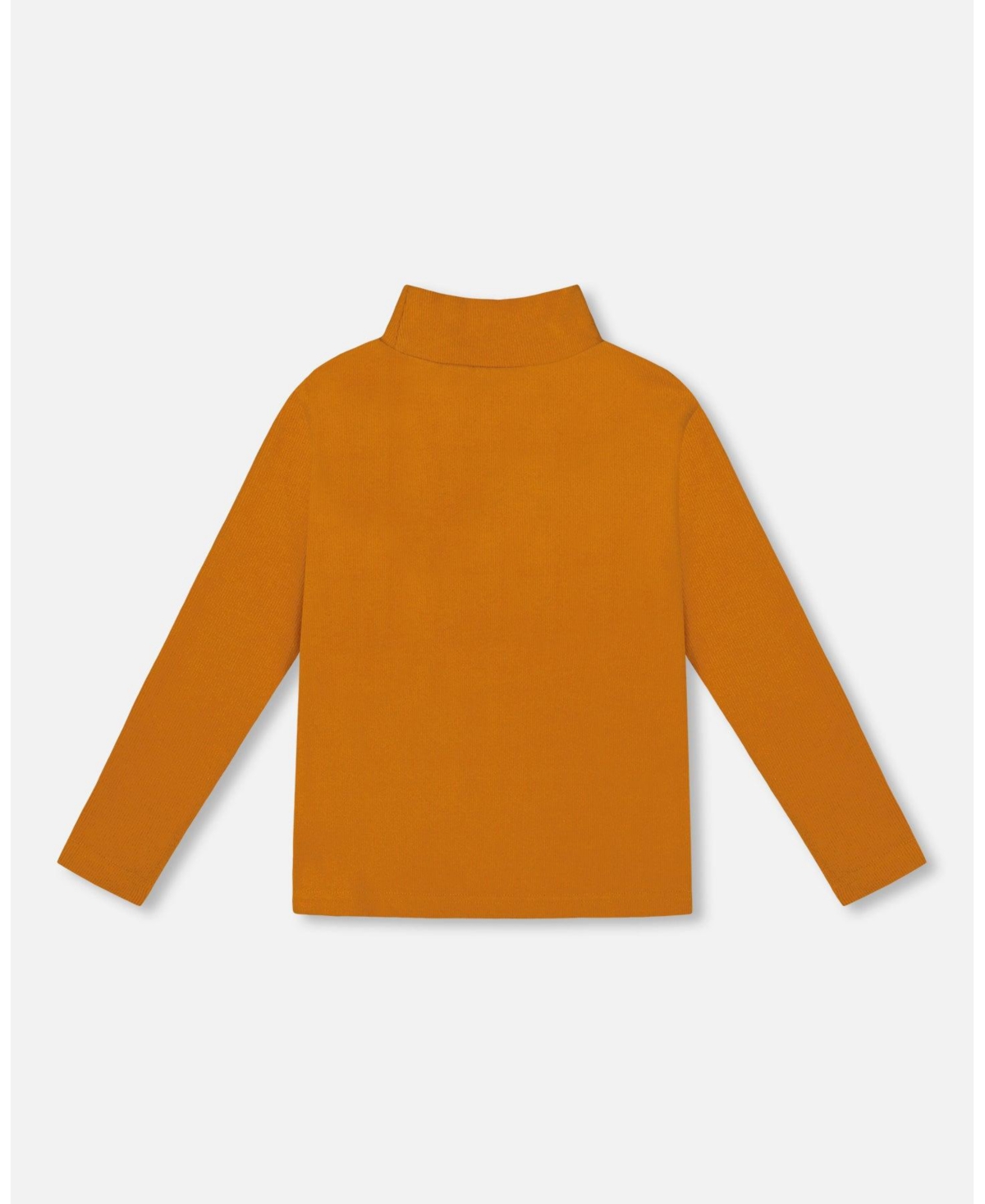 Deux par Girl Super Soft Ribbed Mock Neck Top Golden Yellow