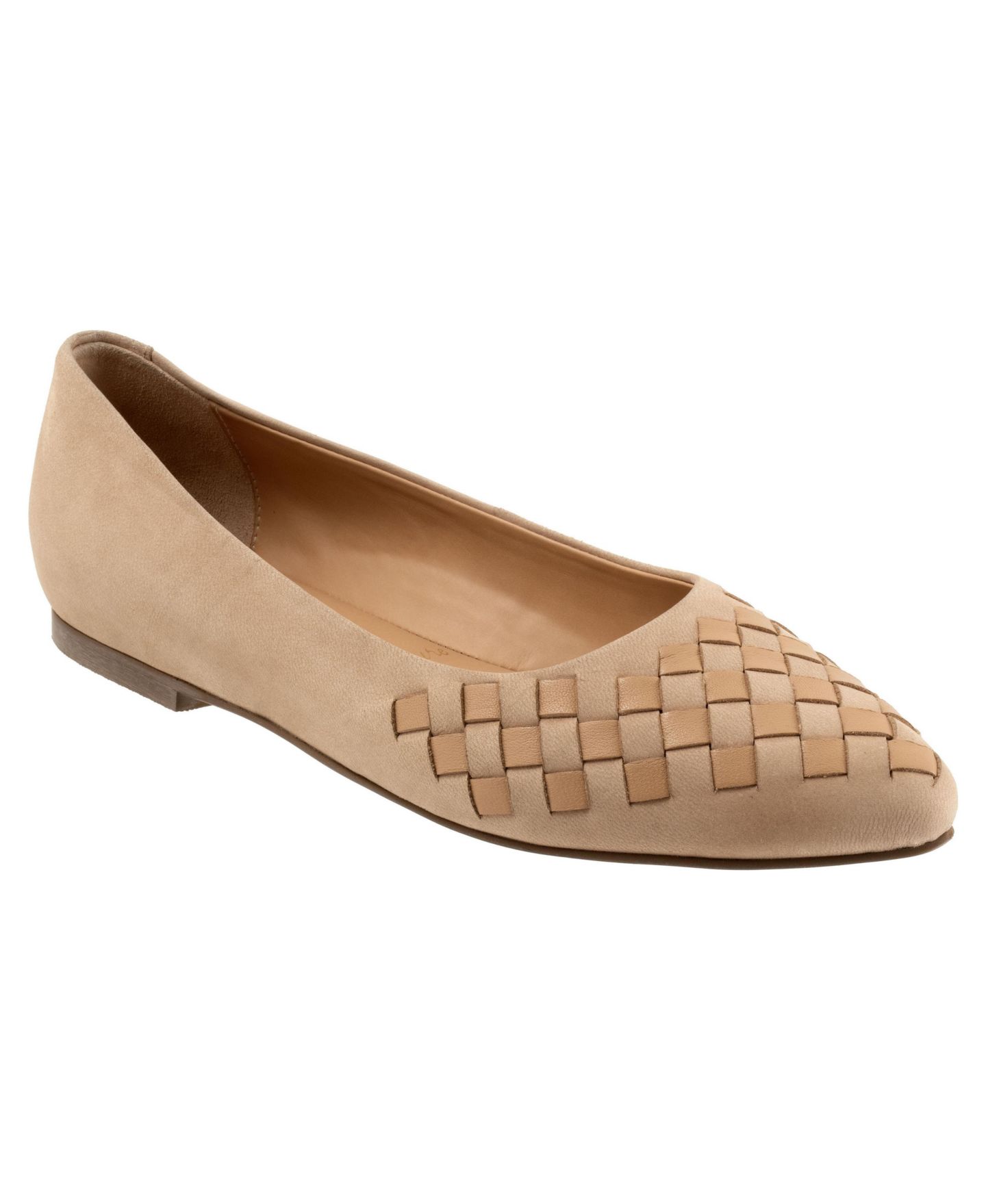 Женские балетки Trotters Estee Woven Flat, цвет: Бежевый — фото 1