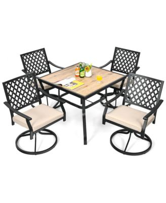 Patio Square Dining Table Metal Bistro Table Garden Poolside Backyard