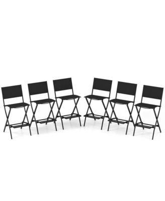 Outdoor Bar Chair Folding Bar Height Stool with Metal Frame