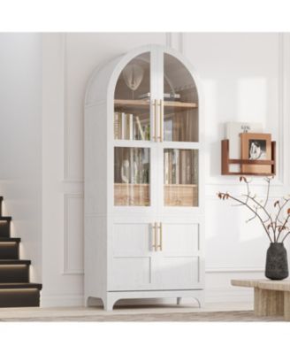 71" Arched Kitchen Pantry Cabinet