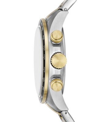 Men's Autocross Multifunction Two-Tone Stainless Steel Watch, 42mm