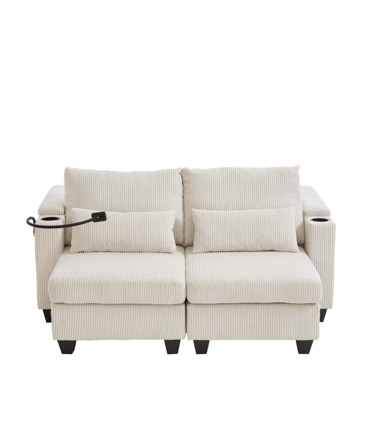 Streamdale Furniture Convertible Sleeper Sofa with Usb & Storage