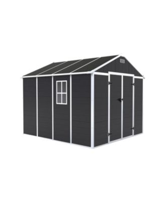 8x8 Resin Storage Shed - Waterproof, UV Proof, Dark Gray