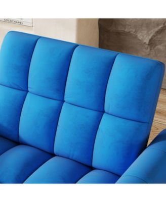 Foldable Velvet Sofa Bed with Adjustable Backrest