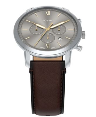Men's Neutra Chronograph Brown Leather Watch, 44mm