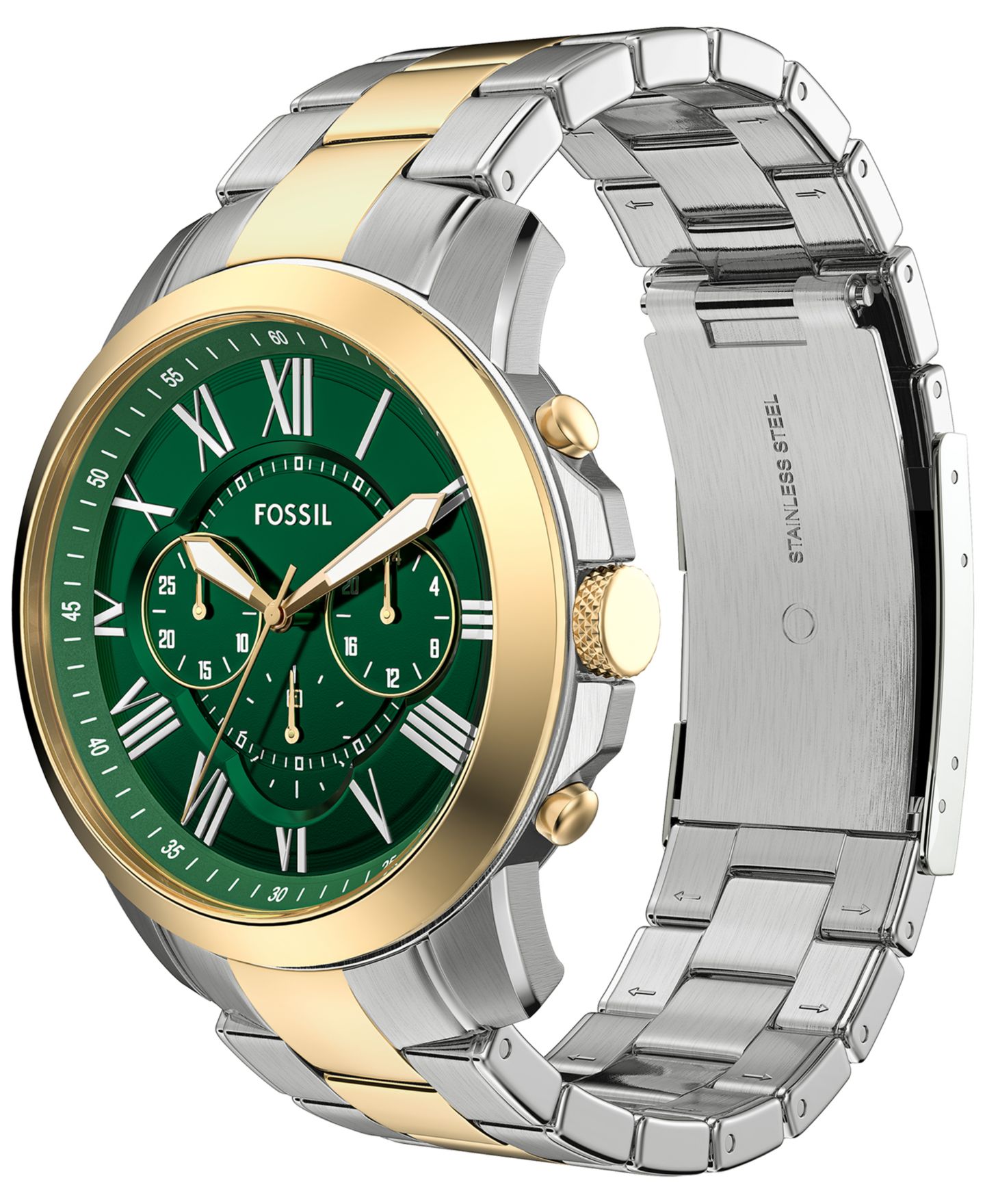 Мужские часы Fossil Grant Chronograph Two-Tone Stainless Steel Watch, 44mm — фото 4