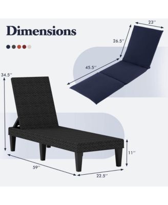 Patio Lounge Chair Recliner Chair with 3-Position Adjustable Backrest & Cushion