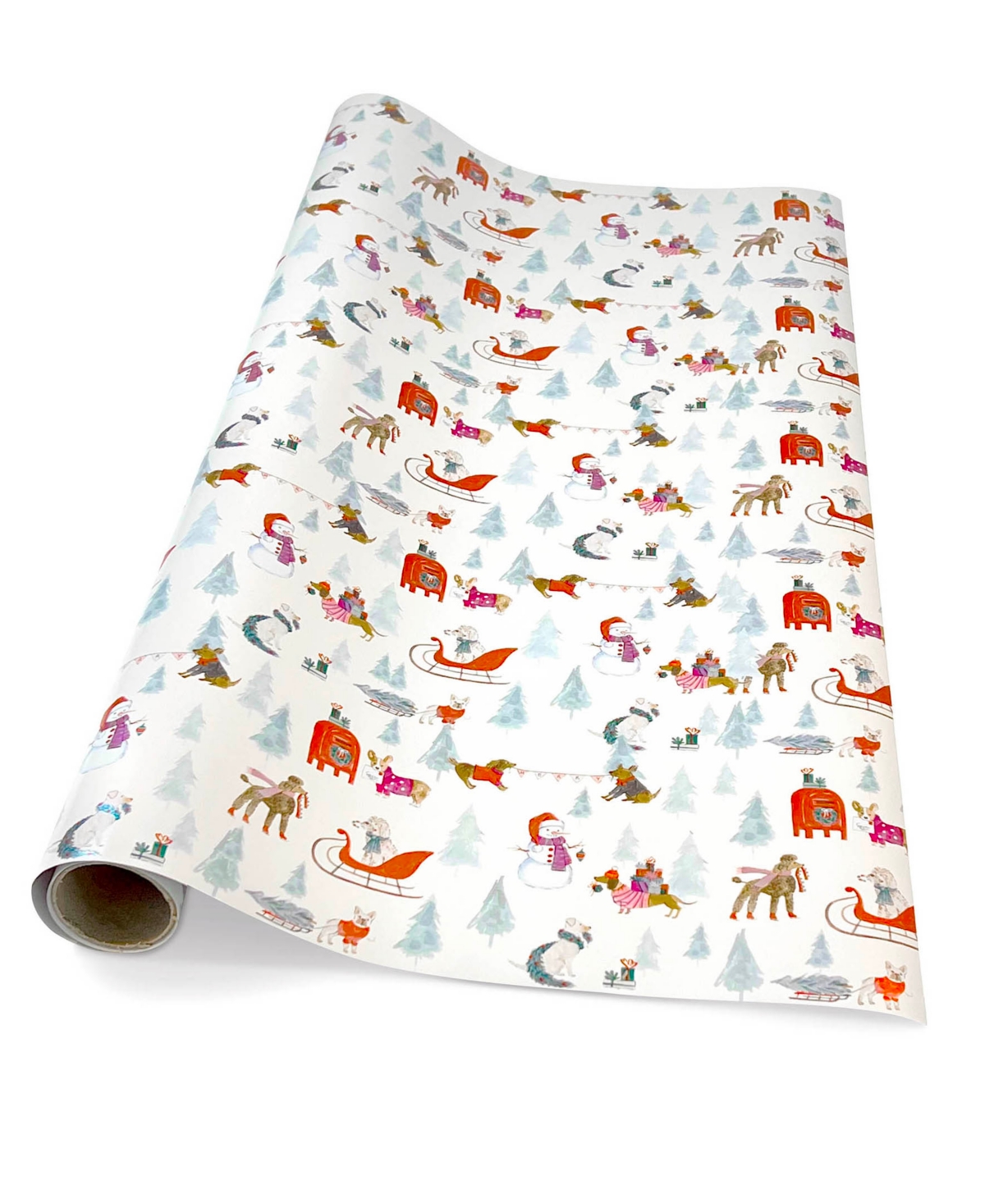 Punch Studio Snowy Day Dogs Holiday Gift Wrap, 30" X 120" In Multi