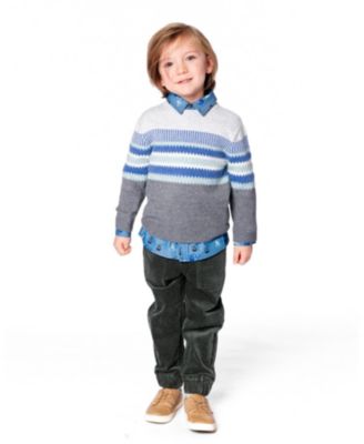 Baby Boys Knitted Jacquard Sweater Dark Gray