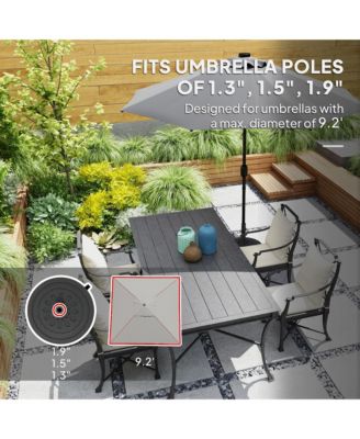 Round Patio Umbrella Base with Wheels, 46 lbs Resin Umbrella Sd