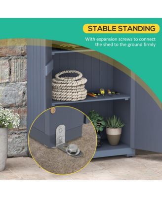 Outdoor Storage Cabinet with Waterproof Metal Roof,