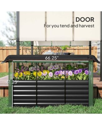 Galvanized Raised Garden Bed with Crop Cage & Shade Cloth,