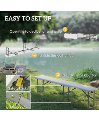 2 Pack 6 ft. Plastic Folding Benches,