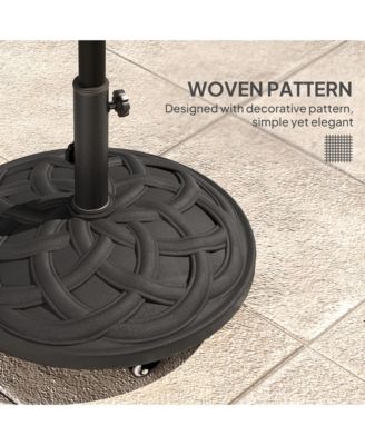 Round Patio Umbrella Base with Wheels, 44 lbs Resin Umbrella Sd