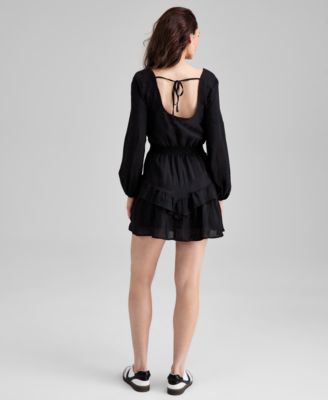 Women's Embroidered Blouson-Sleeve Fit & Flare Dress, Macy's Exclusive