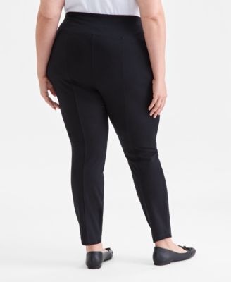 Plus Size Pull-On Pont&eacute; Knit Pants, Created for Macy's