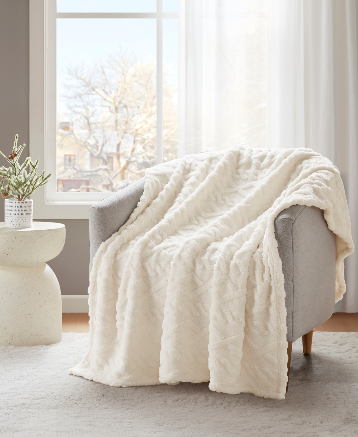 Premier Comfort Cozy Cable Throw Blanket, 50" x 60" (A $30.00 Value)