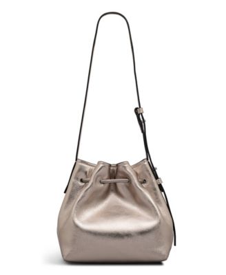York Mews Metallic Mini Drawstring Shoulder Bag