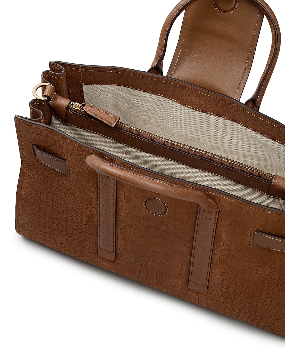 Radley London St Pancras Lane Faux Croco Large Open Top Grab Bag In Brown