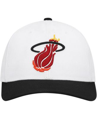 Men's White/Black Miami Heat Hardwood Classics Core 2-Tone 2.0 Pro Snapback Hat