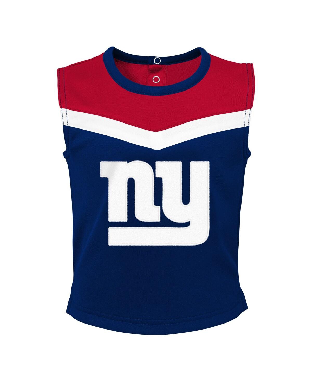 Outerstuff Girls Toddler 2-piece Royal New York Giants Spirit Cheer Cheerleader Bloomers Set In Blue