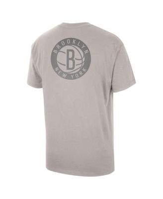 Men's Stone Brooklyn Nets Statement Edition Jumpman Flight Heavyweight T-Shirt