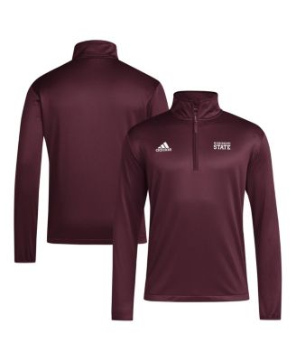 adidas - Men's Maroon Mississippi State Bulldogs 2024 Coaches Sideline Quarter-Zip Sweatshirt