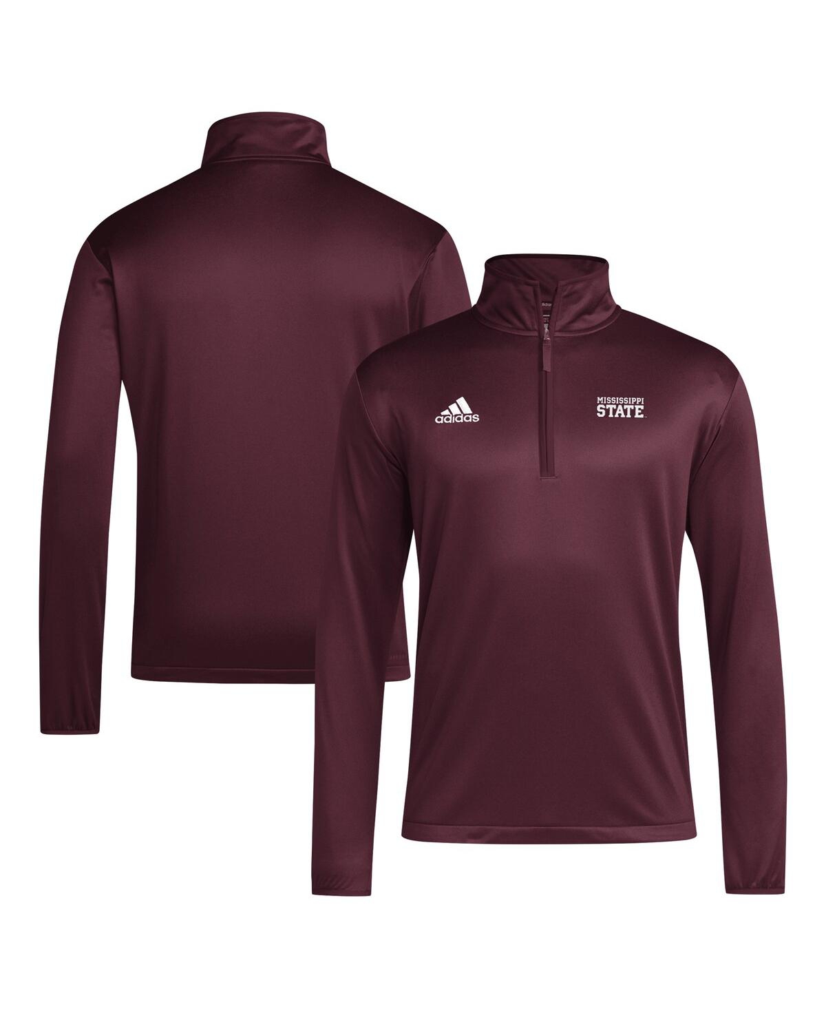 Men's Maroon Mississippi State Bulldogs 2024 Coaches Sideline Quarter-Zip Sweatshirt - Maroon