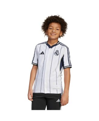 adidas - Big Boys and Girls White Real Madrid US Pack Full-Button Baseball Jersey