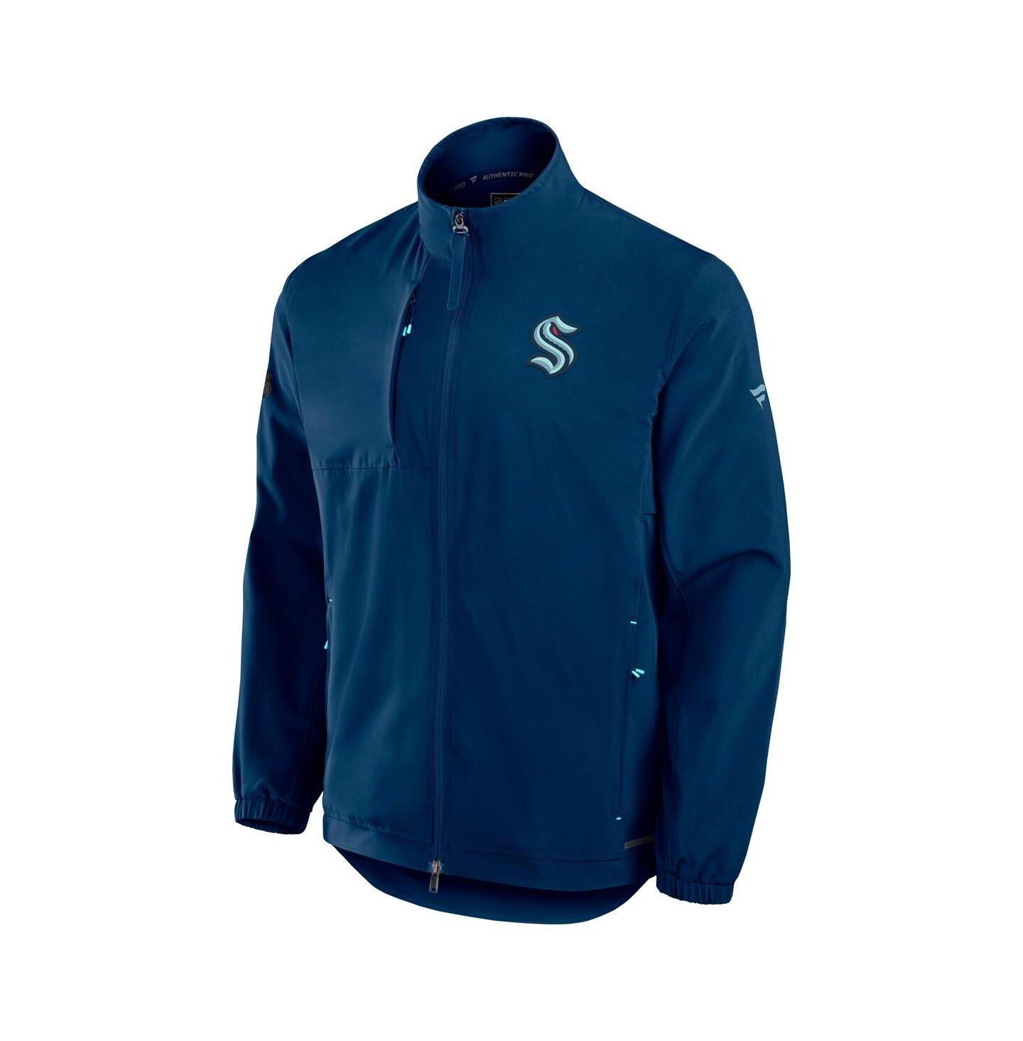 Мужская куртка Fanatics Deep Sea Blue Seattle Kraken Authentic Pro Rink Coaches Full-Zip — фото 2