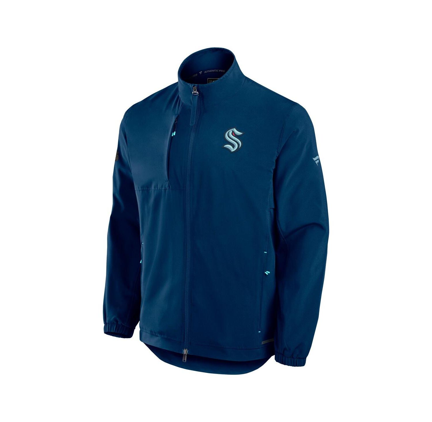 Men's Deep Sea Blue Seattle Kraken Authentic Pro Rink Coaches Full-Zip Jacket